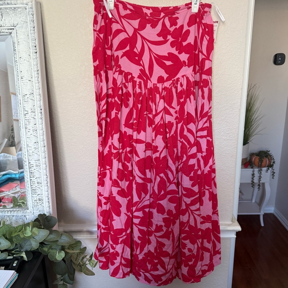 Floral Red and Pink Women's Skirt Abel the Label LARGE - Picture 13 of 13